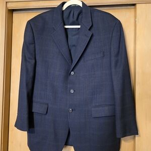 RALPH LAUREN Mens Blazer Sport Coat Three Button Wool-Laine Plaid 42 Short VV20
